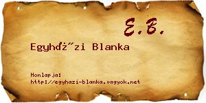 Egyházi Blanka névjegykártya